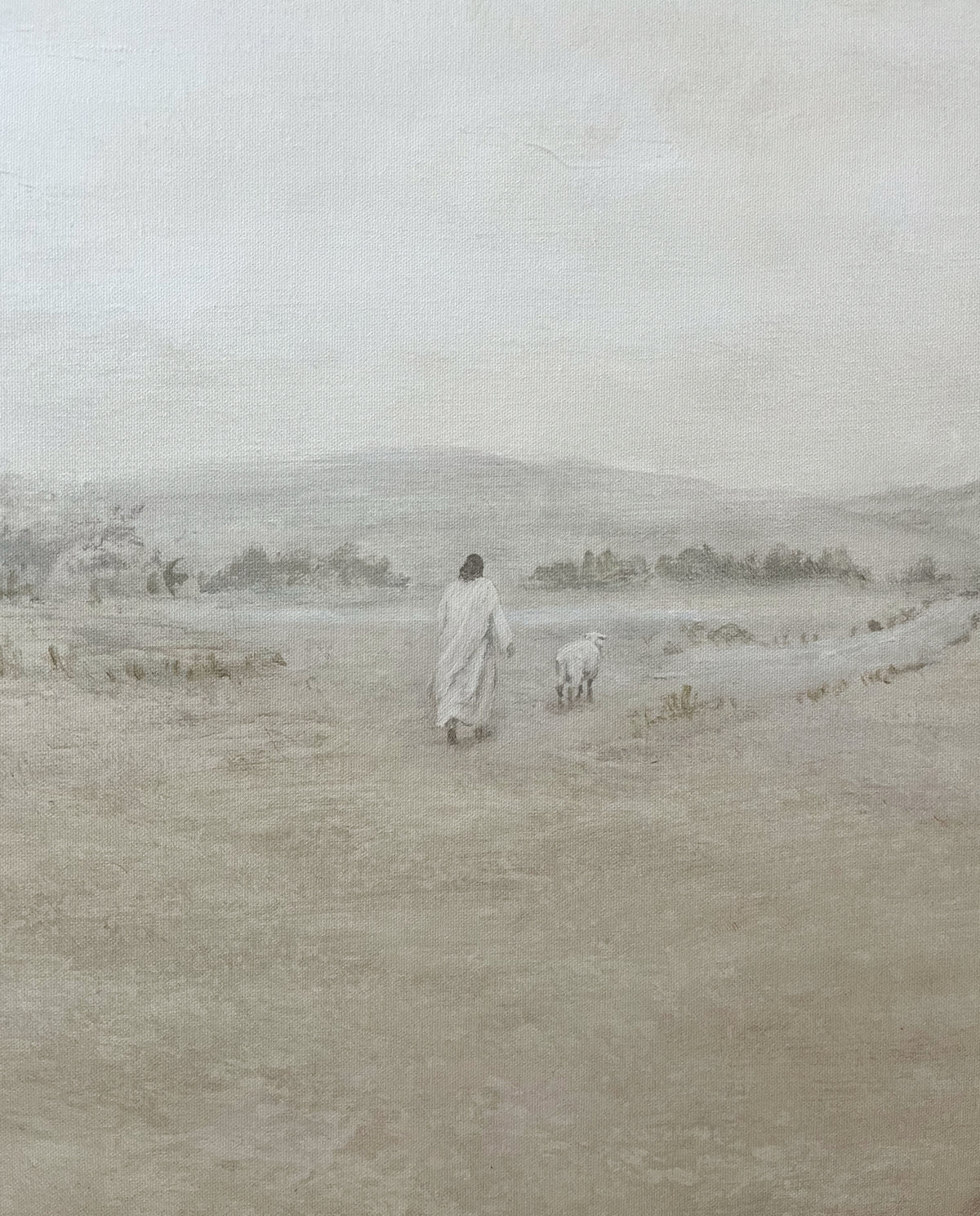 Psalm 23, The Shepherd's Psalm shown in a styled neutral interior, pale sage and cream