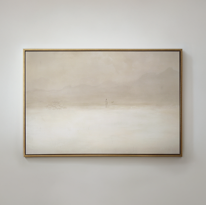 Jesus Leaves the 99 framed Christian canvas wall art — modern impressionist painting of the Good Shepherd and the lost sheep — Christian Modern