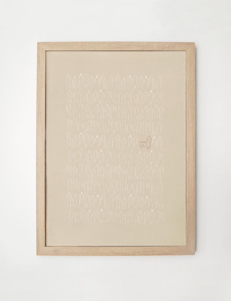 Jesus Feeds the 5000—White Line Art