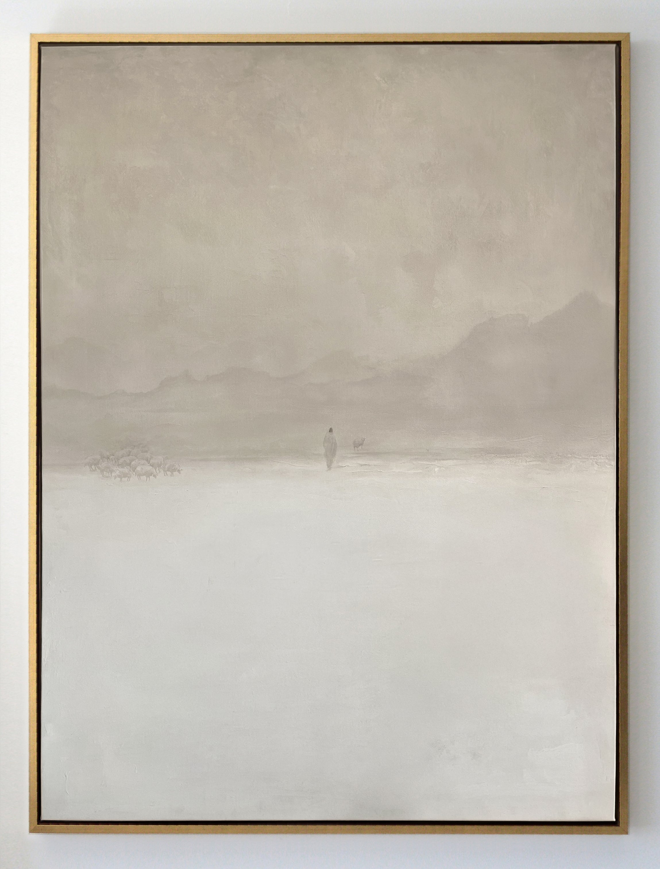 Jesus Leaves the 99 — Vertical 36x48 Light Wood Frame