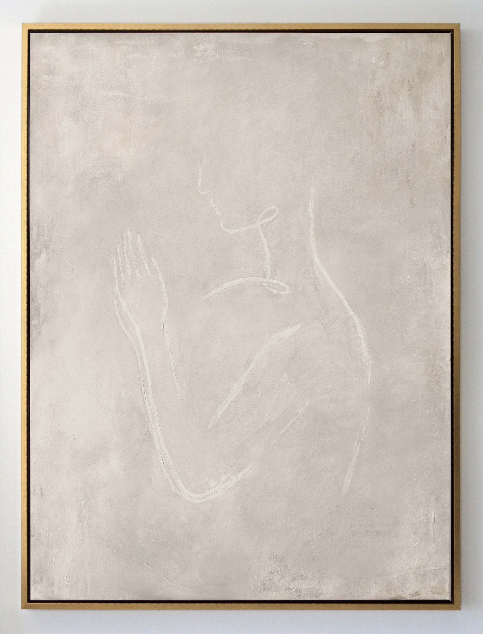 Blessed Is She — Praying Woman - Light Wood Framed 48x32